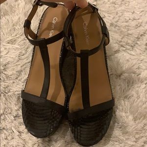 Black Calvin Klein wedges for work or play!